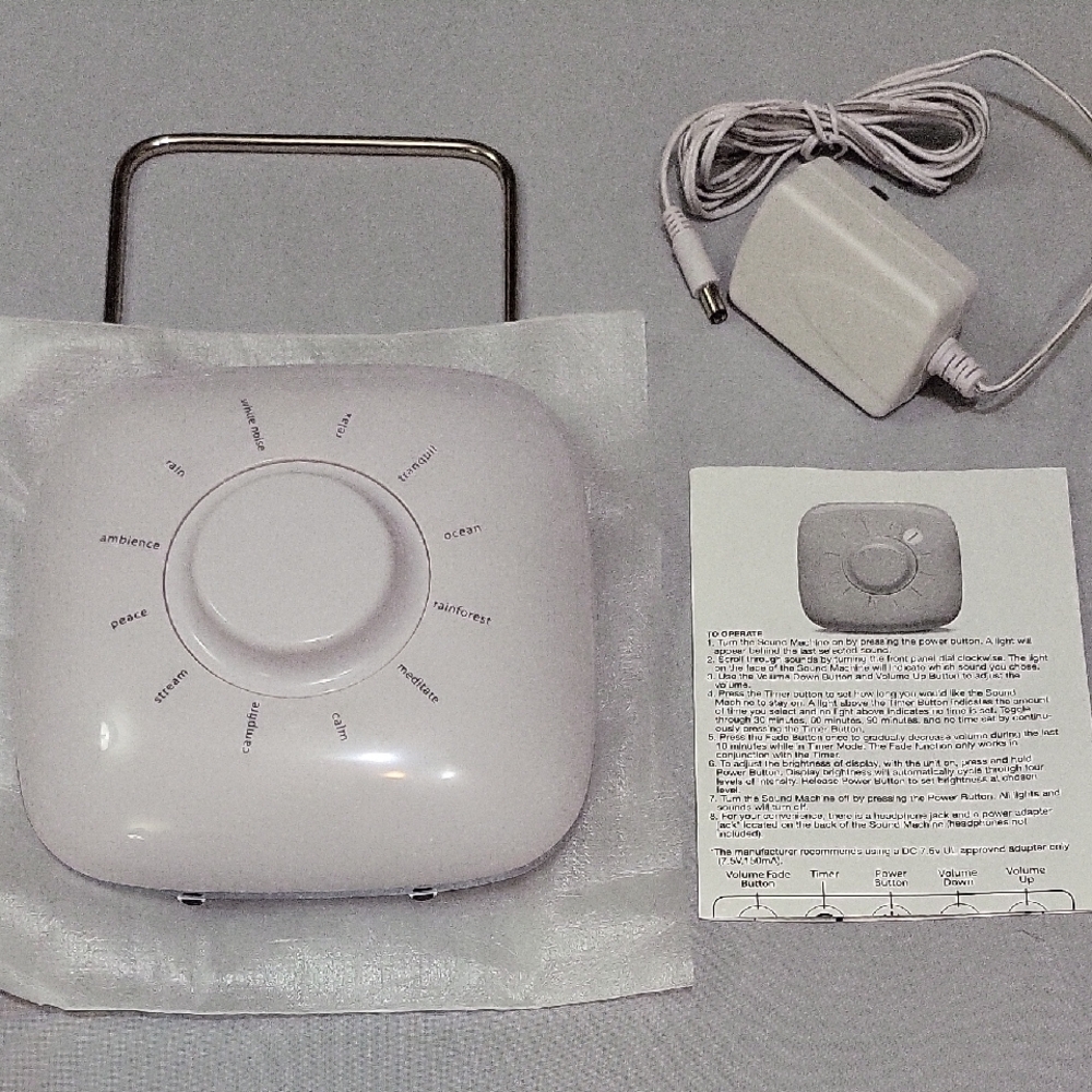 White Sound Machine with Adapter - Brand Not Visible